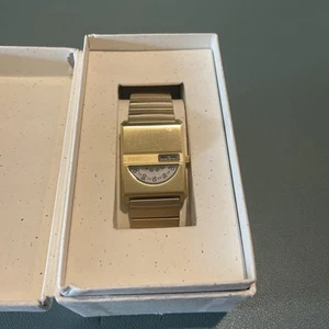 Breda Pulse Tandem 1747A Gold Metal Watch with Extra Links Used - Picture 1 of 4