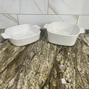 2er Set Vintage Corning weiß Auflaufformen Backformen A -1-B und A-1 1/2-B 🇺🇸 - Bild 1 von 24