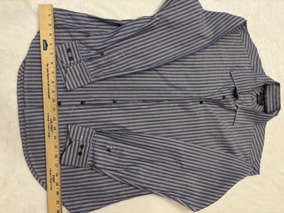 Camisa de vestir Zara para hombre talla grande azul y blanco a rayas  Foto 1 de 4