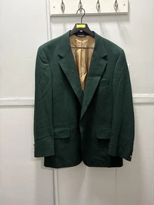 Vintage Burberrys Blazer Herren Grün Super 100er Wolle Gold Logo Knöpfe 90s - Bild 1 von 11