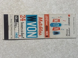 AH70 Vintage Matchbook Cover WVON Radio Station Chicago Illinois IL - Picture 1 of 2