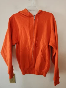 Jerzees Nublend Orange Blank Pullover Sweatshirt Hoodie Size mens medium - Picture 1 of 3