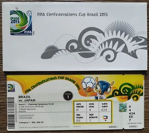 mint TICKET & Hülle FIFA Confed Cup 2013 Brazil - Japan Match 1 Brasilia # 247 - Picture 1 of 2