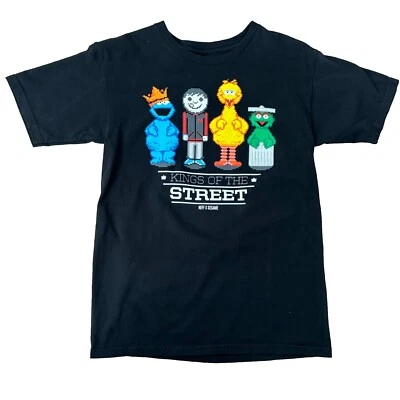 Camisa Neff Sesame Street Para Hombre Pequeña Negra Manga Corta De Colección Y2K 00s Patinador Patinador Foto 1 de 4