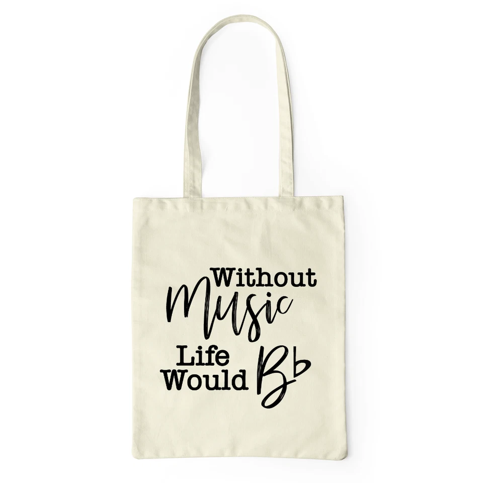 SHIRTIFIED Without Music Tote Bag Music Teacher Professional Funny Gift Canvas Bag