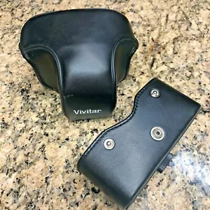 Vivitar Black Leather CASE FOR V3800n V4000 2000 50mm- 2 Pieces - Free Shipping - Picture 1 of 6