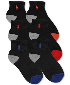 NWT Polo Ralph Lauren Boy Color Blocked Quarter Low Cut Socks 8-9.5 pmy1923a - Picture 1 of 1
