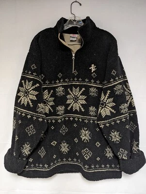 Disney Men's Plush Thick Fleece Sweatshirt 1/4 Zip TIGGER Snowflake Medium - Image 1 of 4