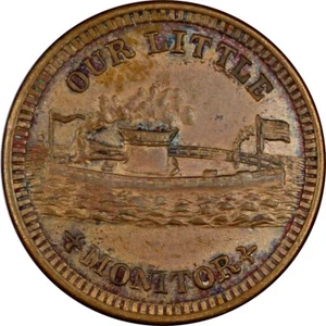 Ficha de la Guerra Civil de 1863 nuestro pequeño monitor precioso ejemplo de alto grado buen tono - Imagen 1 de 2