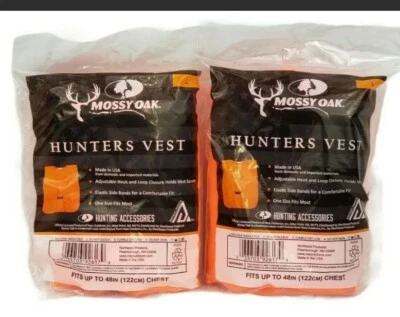 New (Lot of 2) Mossy Oak Hunters Hunting Safety Vest Blaze Orange size Large L. - Image 1 of 4