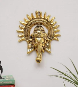 Ganesha Wall Hanging Statue Religious Showpiece Figurines Sculpture Feng Shui - Picture 1 of 4
