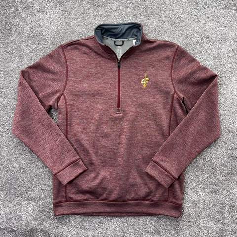 Adidas Sweater Mens Medium NBA Team Issue Cleveland Cavaliers Red Climawarm Zip Cover