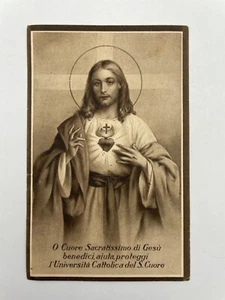 Santino o Cuore Sacratissimo di Gesù benedici Università Cattolica S. Cuore 1928 - Imagen 1 de 2