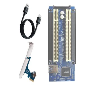 PCI-E Express X1 Auf Dual PCI Riser Extender Card Adapter Mit USB 3.0 Kabel - Photo 1/12