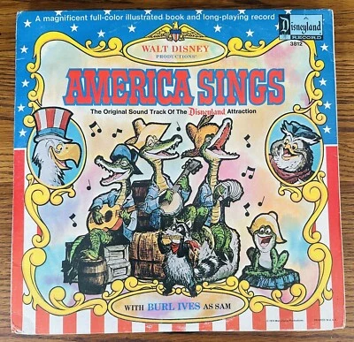 DISNEY AMERICA SINGS RECORD BURL IVES LP w BOOK DISNEYLAND Splash Mountain 3812 - Image 1 of 4