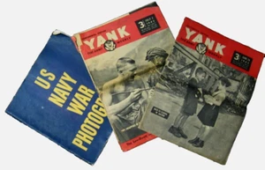 2- 1945 YANK Magazines & WWII US Navy War Photographs Pearl Harbor to Tokyo Hbr - Picture 1 of 15