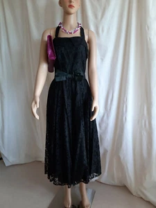 Spitzenkleid Abendkleid Cocktailkleid Ballkleid Gr.38 Schulterfrei schwarz lang - Bild 1 von 11