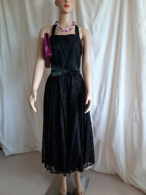 Spitzenkleid Abendkleid Cocktailkleid Ballkleid Gr.38 Schulterfrei schwarz lang - Bild 1 von 4