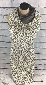 Elsewhere Dress Off White Gray Dress Size M Cowl Neck Sleeveless NWT - Picture 1 of 6