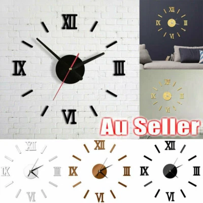 Wall Clock Acrylic Modern DIY 3D Mirror Surface Sticker Home Office Decor Clocks - image 1 of 4