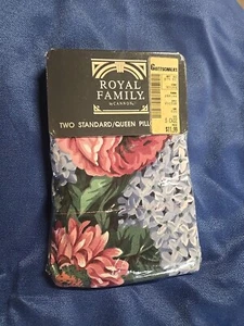 Vintage NOS Cannon Royal Family Floral Queen/Std 2 Pillowcases Victoria Pattern - Picture 1 of 3