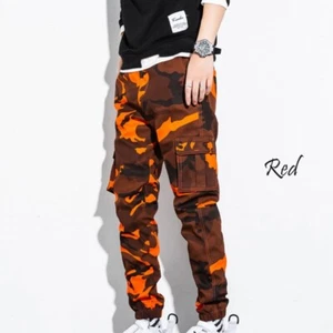 Men Camouflage Cargo Trousers Pockets Jogging Bottoms Sports Gym Pants Casual - Picture 1 of 14