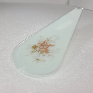 Vintage Touch Lamp Glass Panel Replacement Red Flower Floral Mid Century Modern - Picture 1 of 24