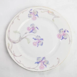 Bohemia Czecho Slowakei blau lila Wirbel Blumen Narzissen Speiseteller 9 1/8" - Bild 1 von 6