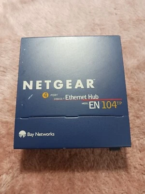 Netgear 4 Port 10 Base-T Ethernet Hub Model: EN 104 TP, No Power Cord Included - Image 1 of 4