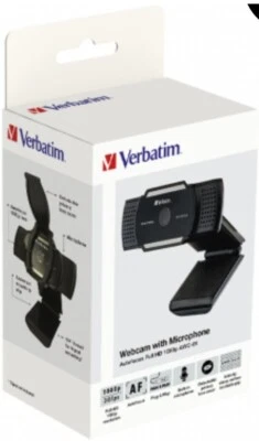 49578 VERBATIM WEBCAM AWC-01 Full-HD 1080P, AUTOFOCUS,CON MICROFONO_nuova aperta - Immagine 1 di 4