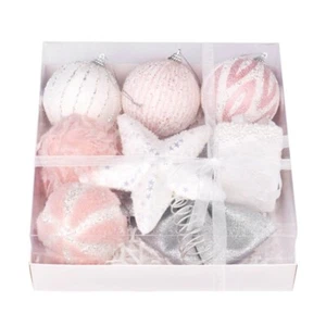Christmas Foam Balls Baubles Set Festive Holiday Tree Decorations with Tree Top - Picture 1 of 8