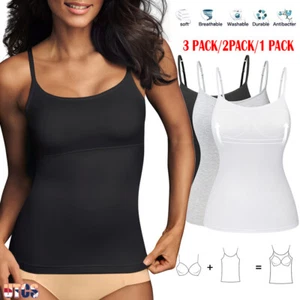 Women's Cool Comfort Firm Tummy Control Tank Tops Camisole Body Shaper with Bra - Picture 1 of 20