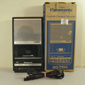 Vintage Panasonic Portable Cassette Recorder Original Box RQ-2104 1989 AC Cord - Picture 1 of 6