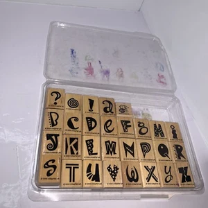 VTG 1999 Stampin Up Alphabet Stamps *Missing The O* Also A Few Extra Stamps - Picture 1 of 9