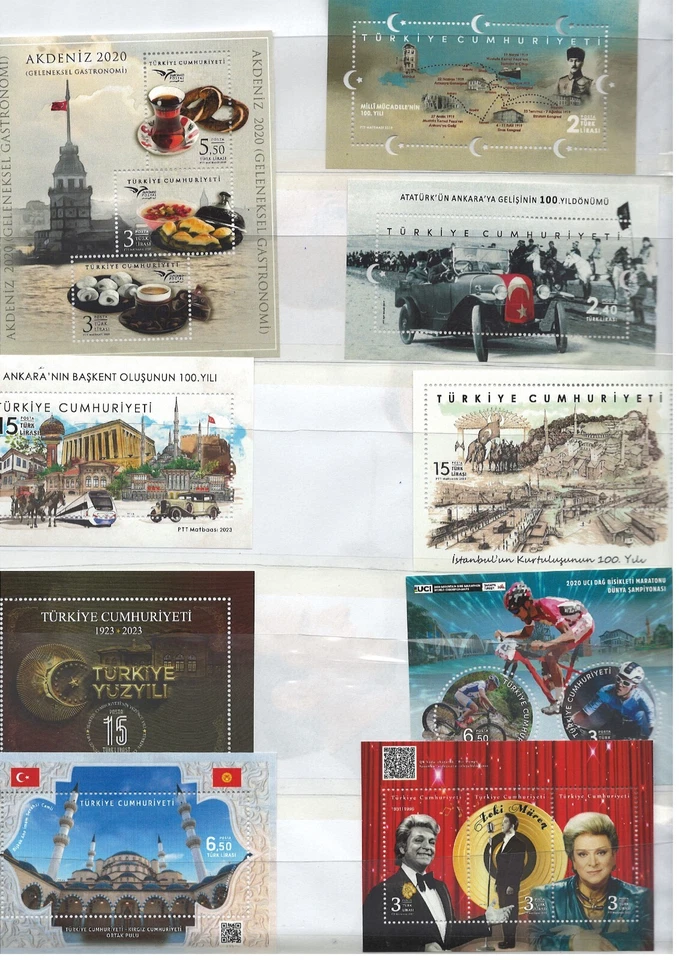 TURKEY stamps 2019 -2020-2016-2017-2022-2023 block 33 pieces - Image 1 of 4