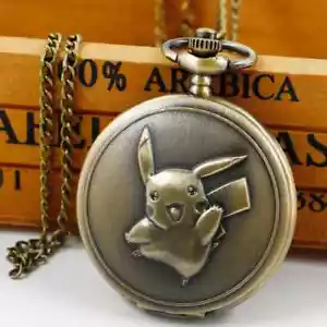 orologio da tasca pokemon al quarzo con sacchetto regalo in velluto nero - Foto 1 di 4