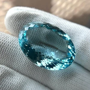 Natural Ocean Blue Aquamarine 98.72 Ct Oval Cut Loose Gemstone Certified AAA+ - Picture 1 of 5