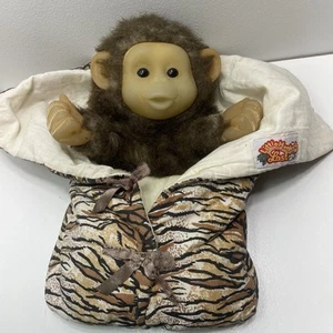Vintage 1990s Little Monkey Lost Puppet in Jungle Blanket Flocked Face Plush - Picture 1 of 10