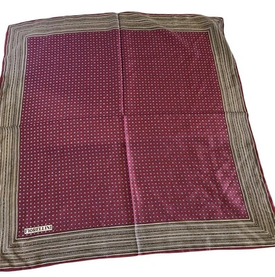 "Bufanda cuadrada vintage Fiorellini 100 % seda ciruela púrpura azul 31"" multicolor" Foto 1 de 4