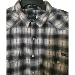 Lucky Brand Herren Flanellhemd, 2xL, kariert Perlen Druckknöpfe 0645 1 - Bild 1 von 7