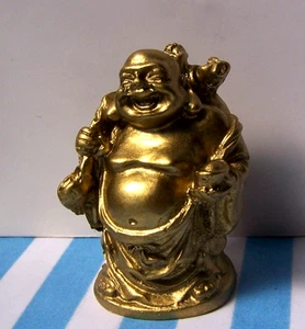 DOLLS HOUSE, BUDDHA, 12TH, GOLD, LAUGHING, DISPLAY, ORIENTAL, LUCKY, SALE, B - Picture 1 of 6