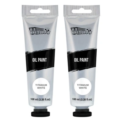 2 - 100ml Tubes U.S. Art Supply Titanium White Artists Oil Color Paint, Painting - Image 1 of 4