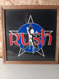 1980er Rush the Band Karneval Preis Spiegel Vintage Starman 13 × 13 gerahmt - Bild 1 von 7