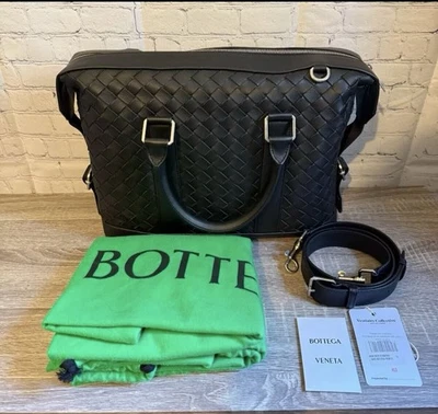 Bottega Veneta 2022 Intrecciato Black Briefcase - MSRP $4200 - Image 1 of 4