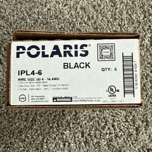 One box (6) Polaris Wire Connector,Insulated,14 AWG,4 AWG IPLD4-6 Aluminum - Picture 1 of 6