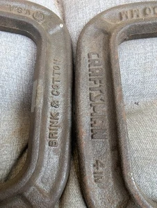 Vintage Craftsman 66724 & Brinks & Baumwolle 4" Schraubzwingen Hergestellt in den USA - Bild 1 von 7