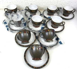 Denby Marrakesh Crockery Bundle Teacups & Saucers x 10 sets - Picture 1 of 13