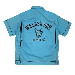 Vintage 50er 60er Hilton Bowling Shirt Wally's Den Small Rockabilly Kettenstich - Bild 1 von 10