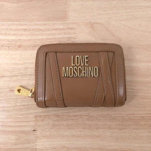 Love Moschino Zip Around Geldbörse Damen Braun & Gold Münzbörse Handfach - Bild 1 von 14