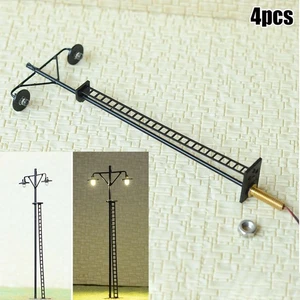4 X HO Scale LED Yard Light Model Train Railroad Street Station Lamp-Post . - Picture 1 of 16